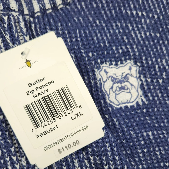 Butler Bulldogs × Emerson Street Zip Up Knit Poncho. Size Large. NWT - Picture 3 of 9